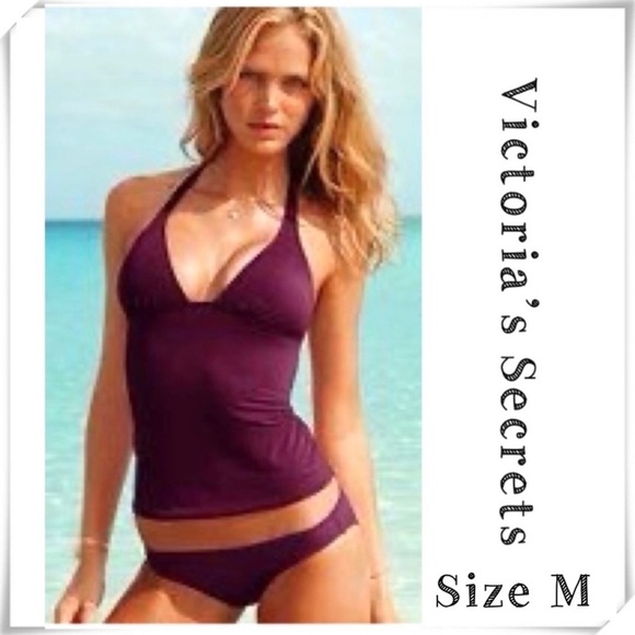 Victoria’s Secrets Strap Shoulders Tankini Swim Miracle Bra Top in Burgundy - Picture 1 of 6